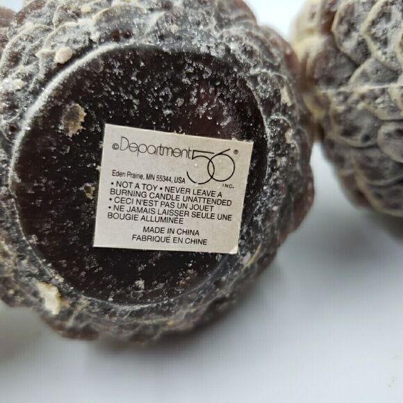 Pine Cone Tree Candle Set of 4 Wax Dept 56 Winter Decor Light Vintage Soap Scent - Picture 10 of 11